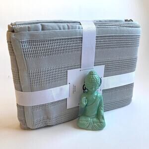 NWT UGG Blanket Bexley Ultra Soft Waffle Weave Blanket Twin Cotton Grey